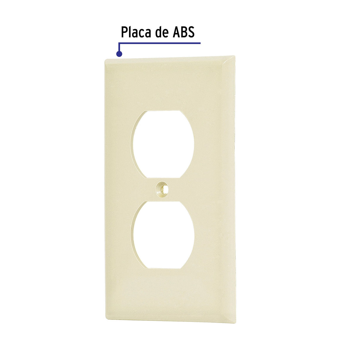 Placa de ABS Dúplex, Standard, Marfil, Volteck