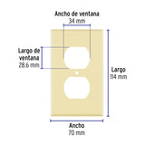 Placa de ABS Dúplex, Standard, Marfil, Volteck