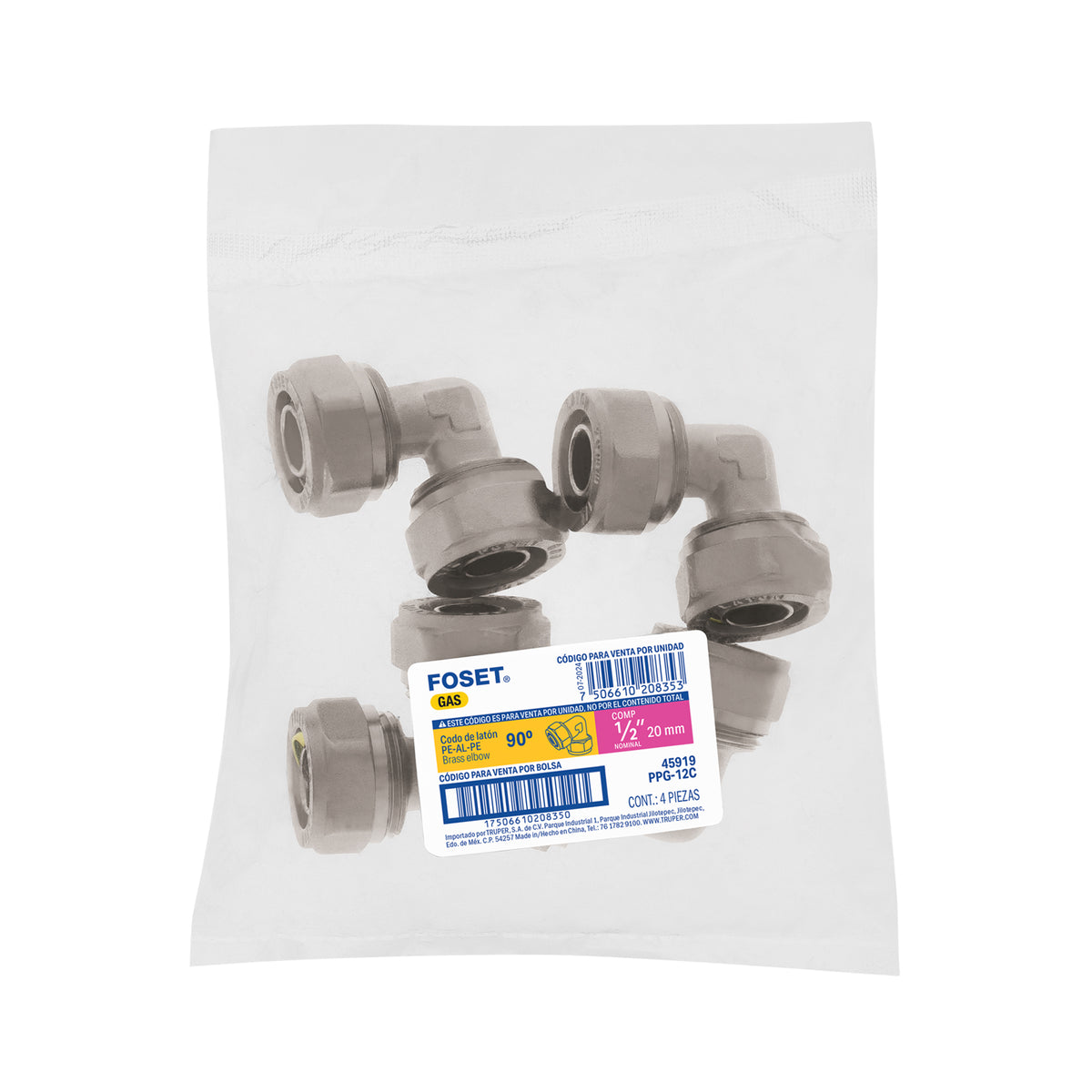 Codo 90° para Pealpe, 1/2', Foset