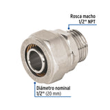 Conector para Pealpe, 1/2', con Rosca Macho, Foset