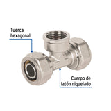 Tee para Pealpe, 1/2', con Rosca Hembra Central, Foset
