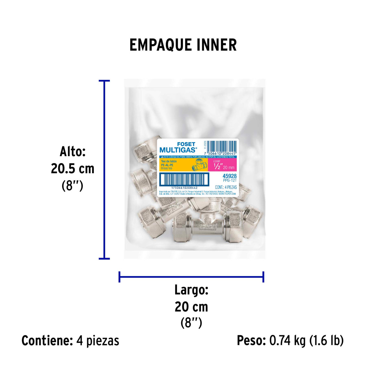 Tee para Pealpe, 1/2', Foset