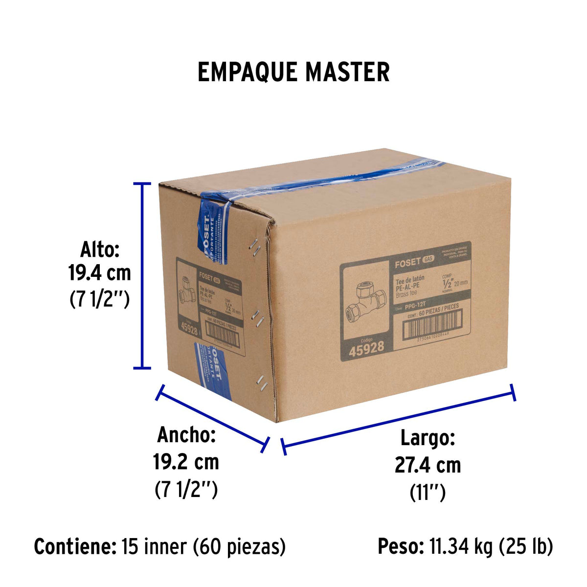 Tee para Pealpe, 1/2', Foset