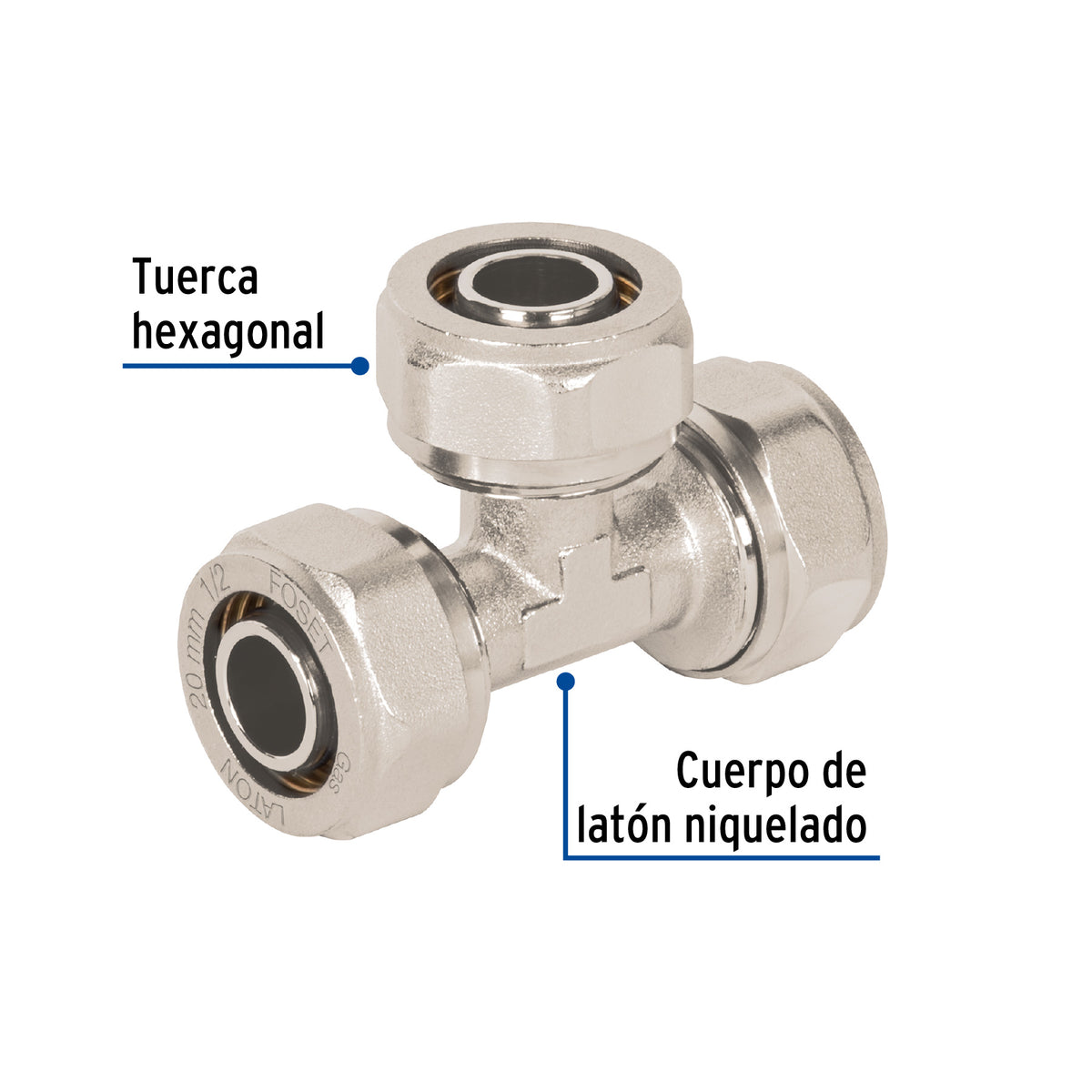 Tee para Pealpe, 1/2', Foset