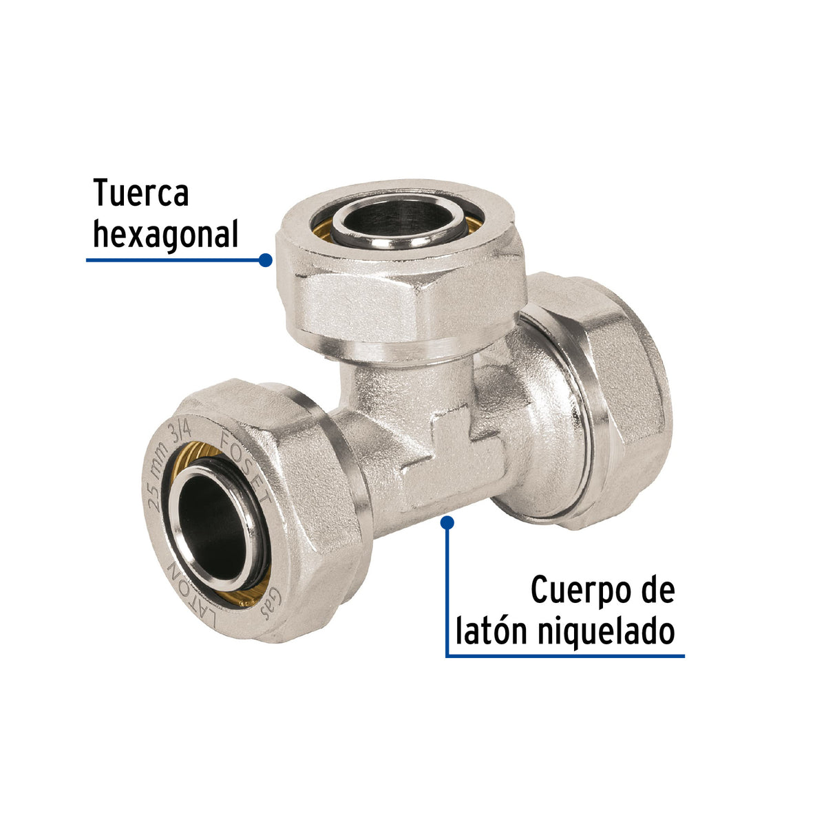 Tee para Pealpe, 3/4', Foset