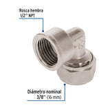 Codo 90° para Pealpe, 3/8', con Rosca Hembra, Foset