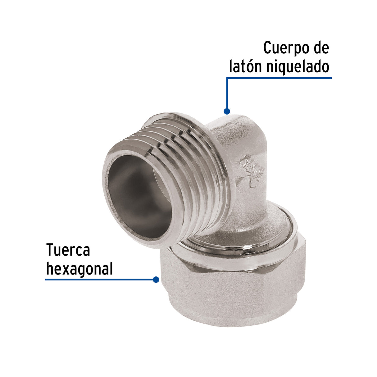 Codo 90° para Pealpe, 3/8', con Rosca Macho, Foset