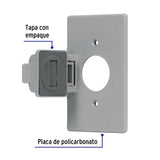 Placa Contacto Redondo, Policarbonato, P/Intemperie, Standard