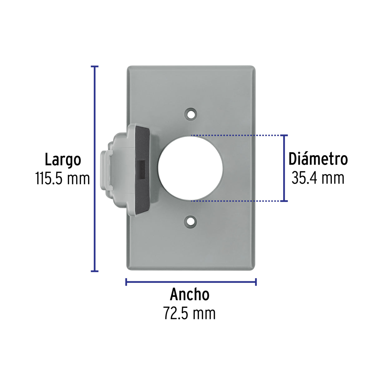 Placa Contacto Redondo, Policarbonato, P/Intemperie, Standard