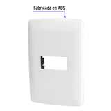 Placa 1 Módulo de ABS, Línea Italiana, Color Blanco, Volteck