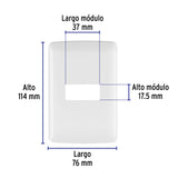 Placa 1 Módulo de ABS, Línea Italiana, Color Blanco, Volteck