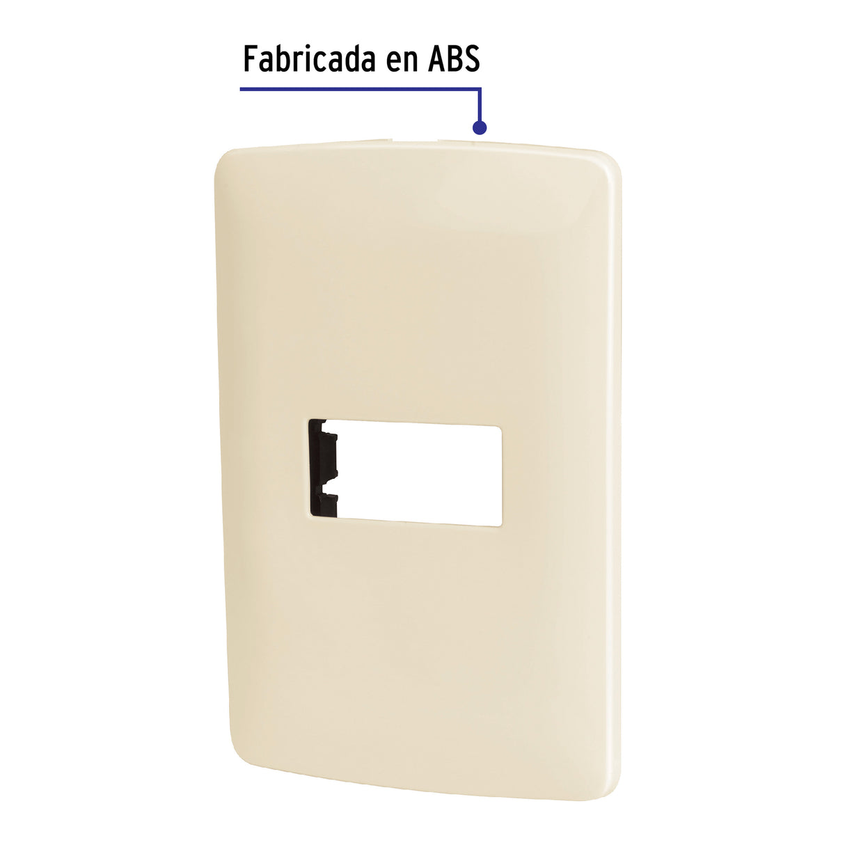 Placa 1 Módulo de ABS, Línea Italiana, Color Marfil, Volteck