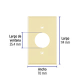 Placa de ABS para Contacto Redondo, Standard, Marfil