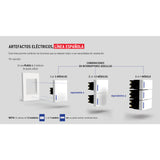 Placa 1 Ventana, 1.5 Módulos, Línea Española, Color Blanco