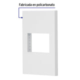 Placa 1 Ventana, 1.5 Módulos, Línea Española, Color Blanco