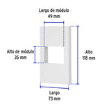 Placa 1 Ventana, 1.5 Módulos, Línea Española, Color Blanco