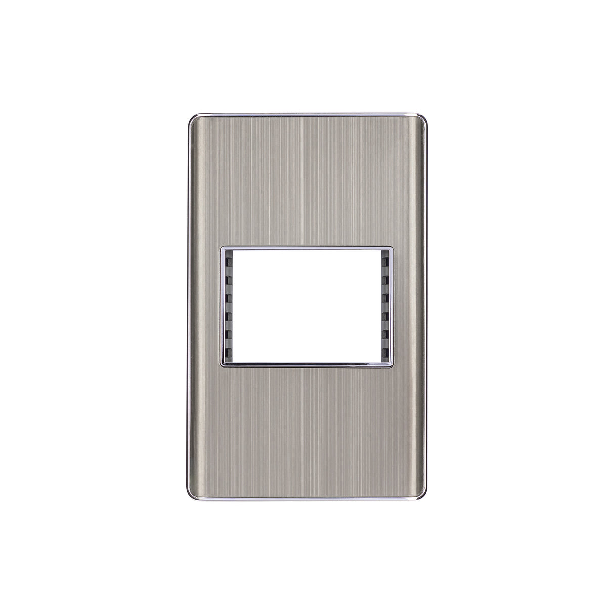 Placa de acero inox con 1 ventana 1.5 módulos, línea Lisboa