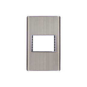 Placa de acero inox con 1 ventana 1.5 módulos, línea Lisboa