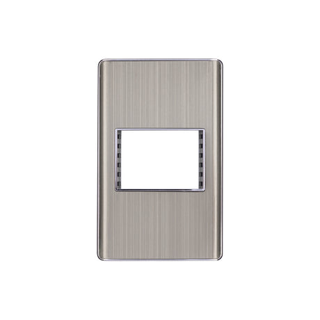 Placa de acero inox con 1 ventana 1.5 módulos, línea Lisboa