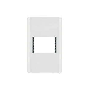 Placa blanca de 1 ventana 1.5 módulos, línea Lisboa, Volteck