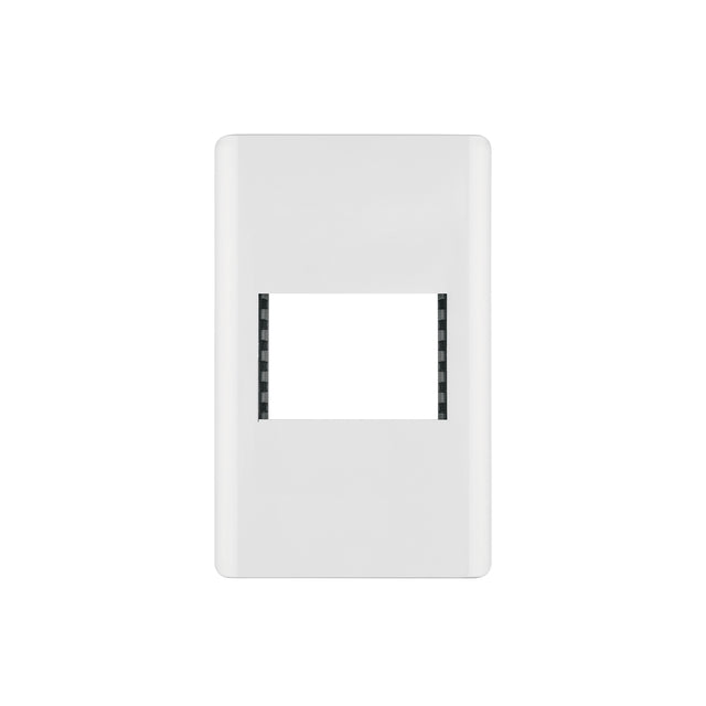 Placa blanca de 1 ventana 1.5 módulos, línea Lisboa, Volteck