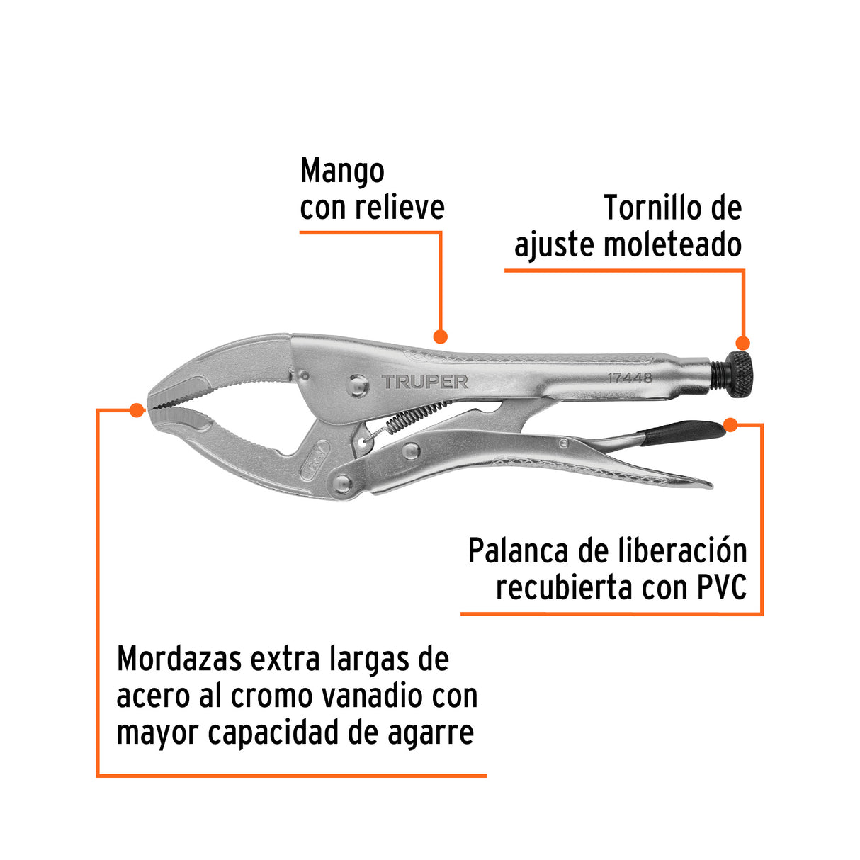 Pinza de Presión 10' Apertura Amplia, Truper