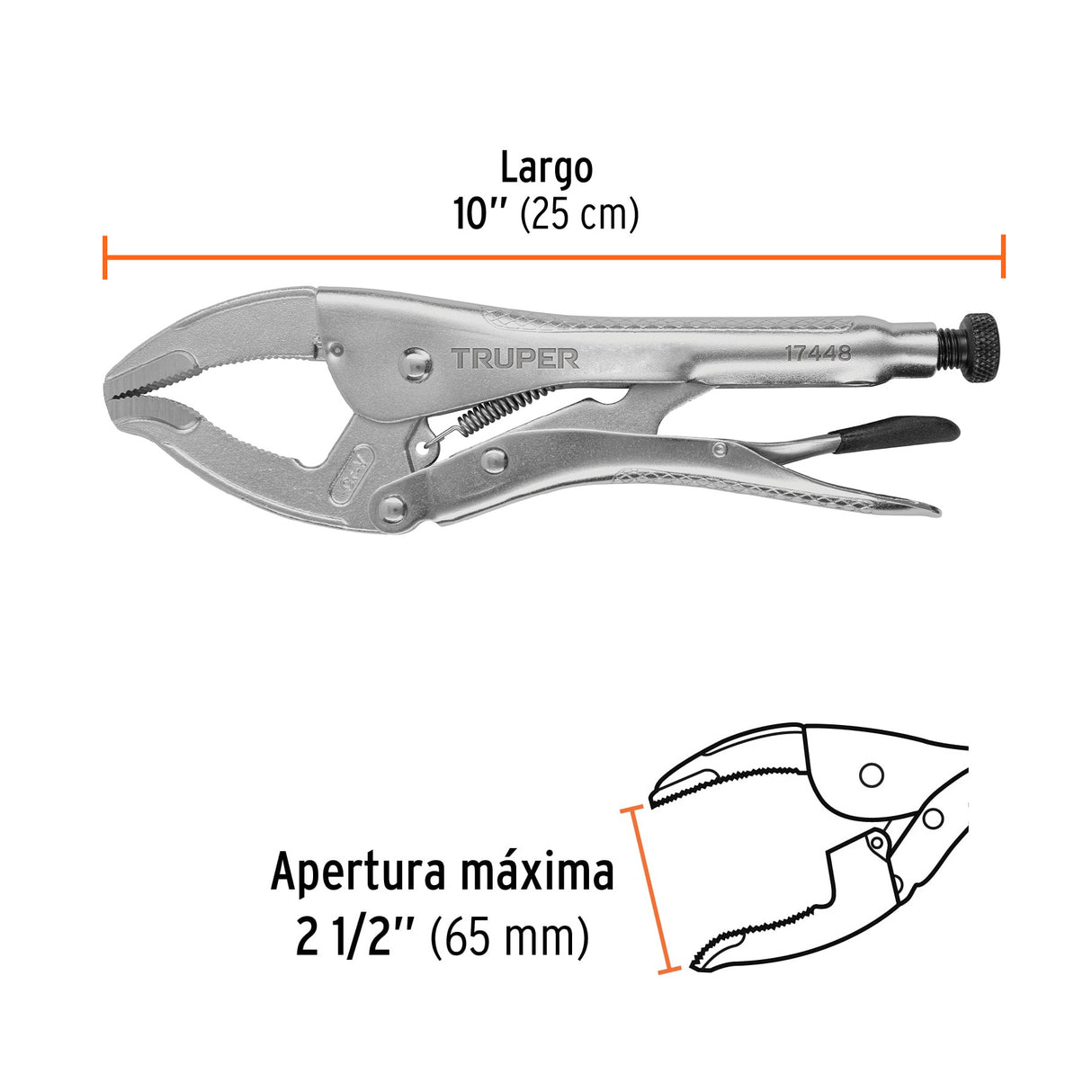 Pinza de Presión 10' Apertura Amplia, Truper