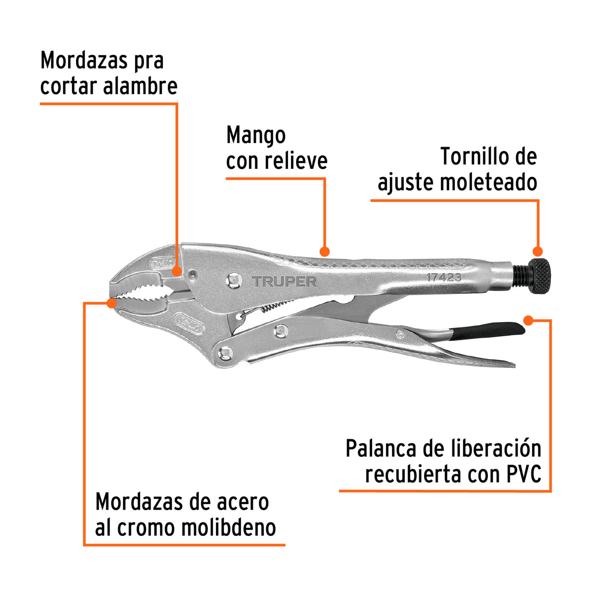 Pinza de Presión 10' Mordaza Curva, Truper