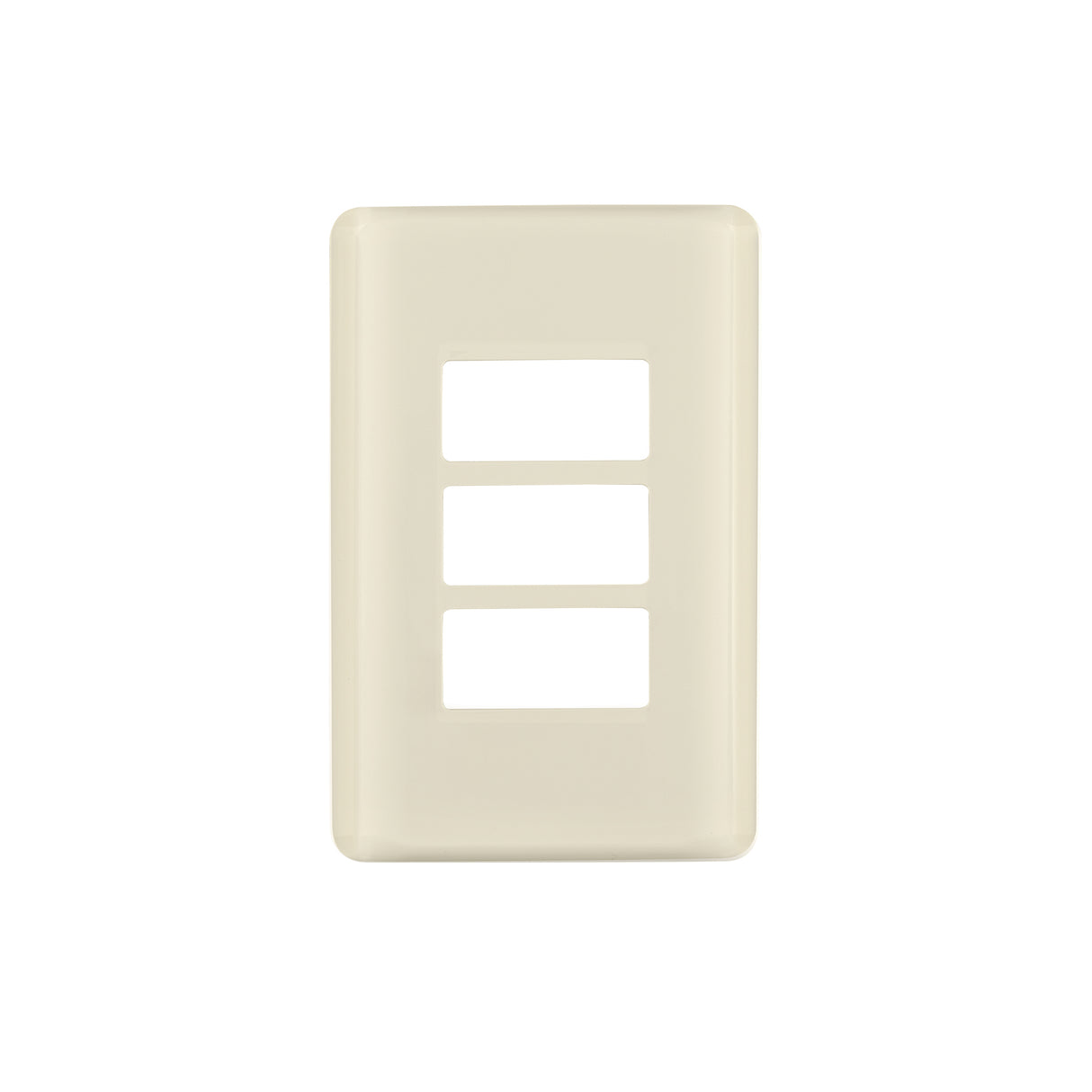Placa 3 módulos, marfil, línea Volteck Basic