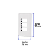 Placa 3 Módulos de ABS, Blanca, Volteck Basic