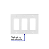 Placa 3 Ventanas, de Policarbonato, Línea Classic, Volteck