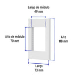 Placa 1 Ventana, 3 Módulos, Línea Española, Color Blanco