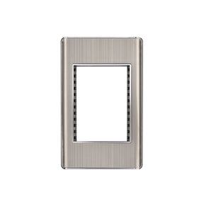 Placa de acero inox con 1 ventana 3 módulos, línea Lisboa