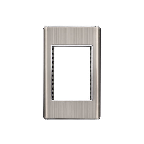 Placa de acero inox con 1 ventana 3 módulos, línea Lisboa