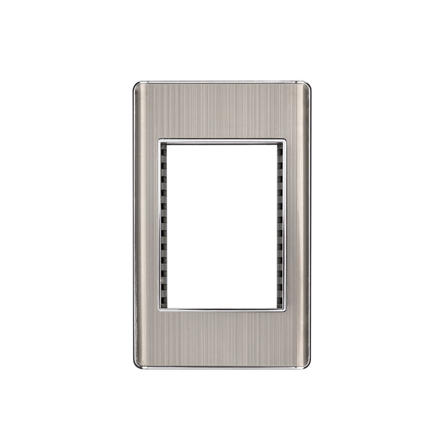 Placa de acero inox con 1 ventana 3 módulos, línea Lisboa