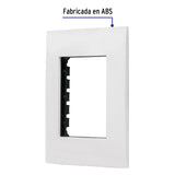 Placa 3 Módulos de ABS, Línea Oslo, Color Blanco, Volteck