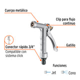 Pistola Metálica para Riego, 2 Funciones, Truper