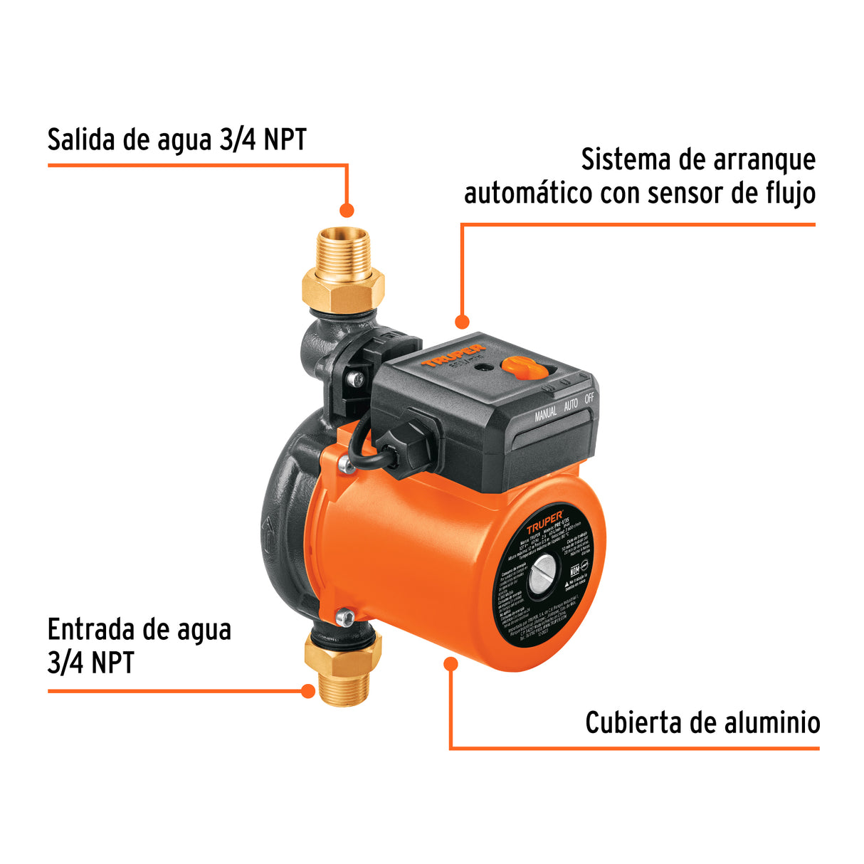 Bomba Presurizadora 1/3 HP, Truper