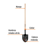 Pala Redonda T-2000, Mango Largo 45', Truper