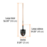 Pala Redonda T-2000, Mango Largo 45', Truper