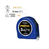 Flexómetro Azul 3 m Cinta 13 mm, en Tarjeta, Pretul