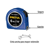 Flexómetro Azul 5.5 m Cinta 25 mm, en Tarjeta, Pretul