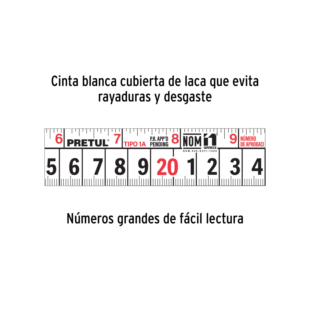 Flexómetro Amarillo 8 m Cinta 25 mm, en Tarjeta, Pretul