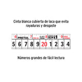Flexómetro Amarillo 8 m Cinta 25 mm, en Tarjeta, Pretul