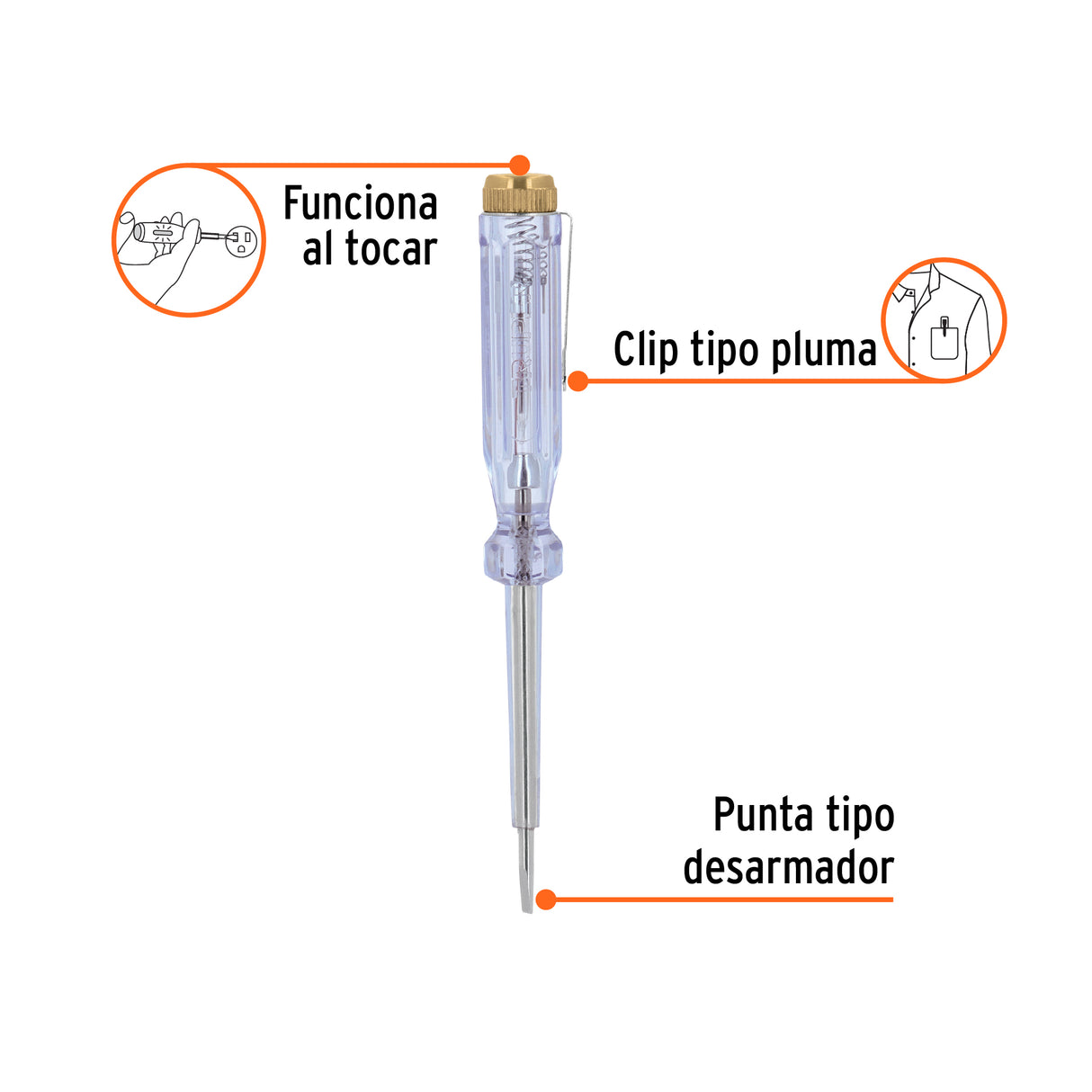 Probador de Circuitos de Corriente Alterna 14 cm, Truper