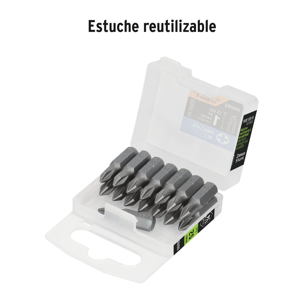 Estuche con 15 Puntas de Cruz PH1 Largo 1', Truper Expert