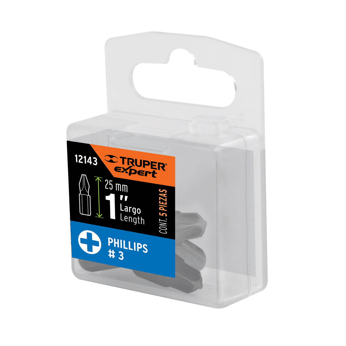 Estuche con 5 Puntas de Cruz PH3 Largo 1', Truper Expert