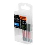 Estuche con 5 Puntas de Cruz PH1 de Impacto Largo 2'
