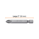 Estuche con 50 Puntas de Cruz PH2 Largo 2', Truper Expert