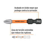 Estuche con 5 Puntas de Cruz PH2 de Impacto Largo 2', Expert